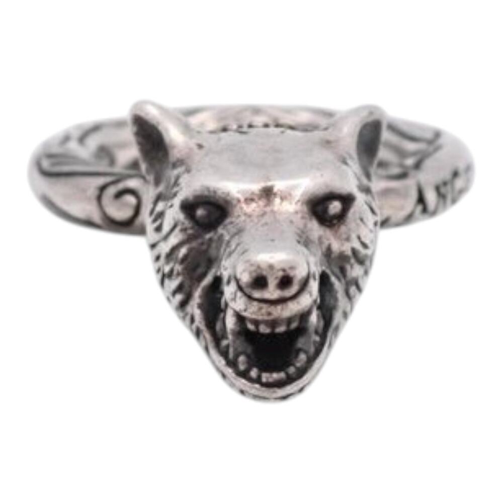 7187 - Gucci Anger Forest Wolf Head Ring - .925 Sterling Silver